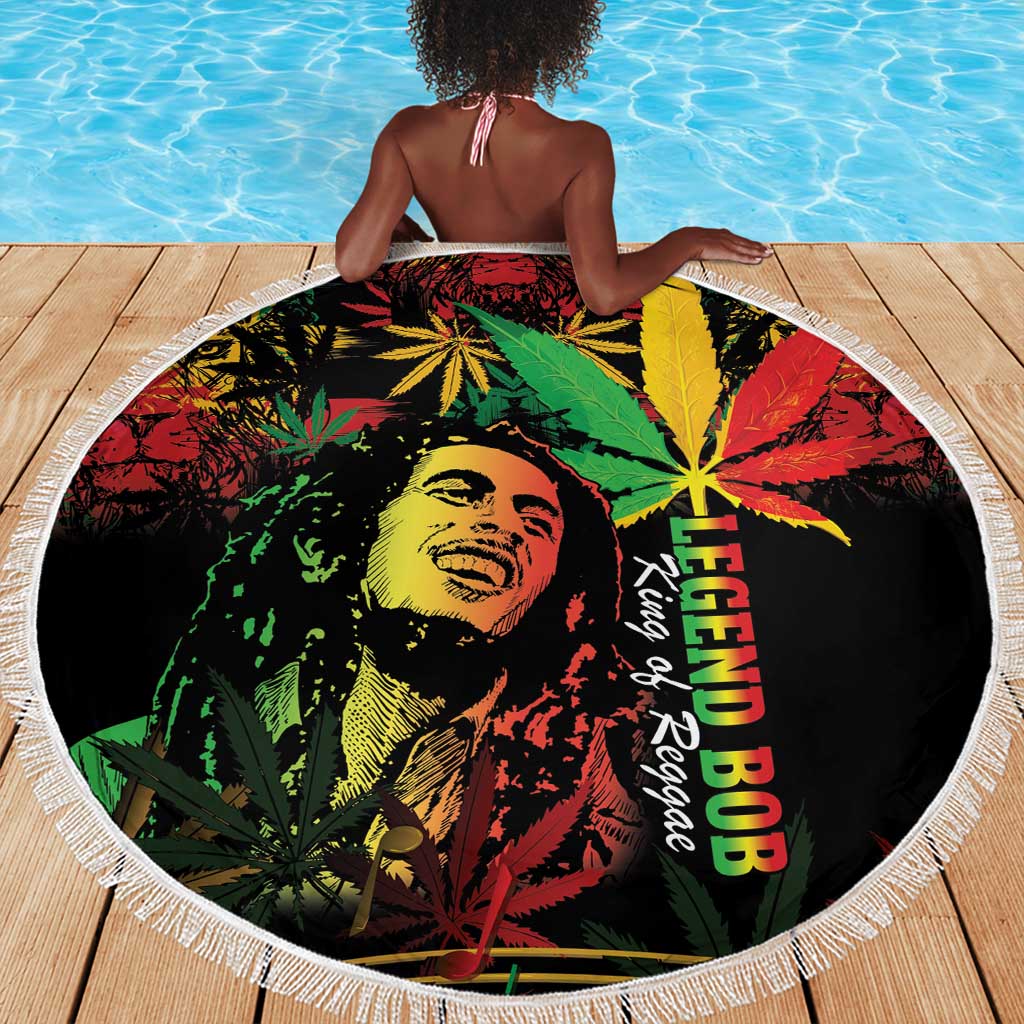 King Of Reggae Legend Bob Beach Blanket Rasta Cannabis - African Pride