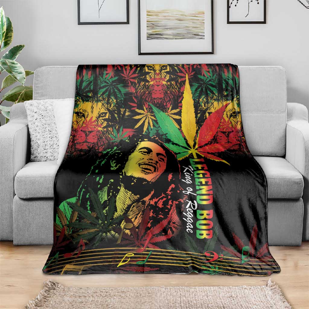 King Of Reggae Legend Bob Blanket Rasta Cannabis - African Pride