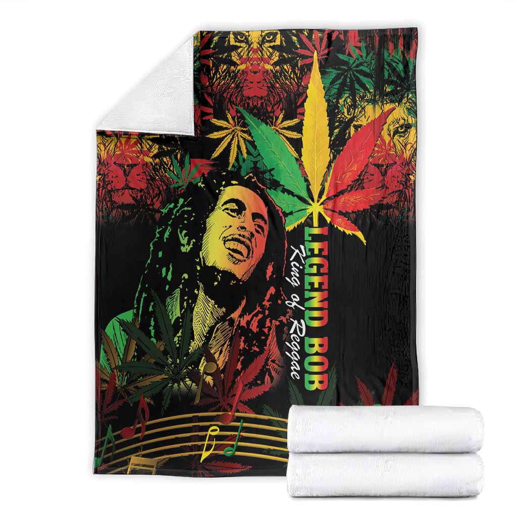 King Of Reggae Legend Bob Blanket Rasta Cannabis - African Pride