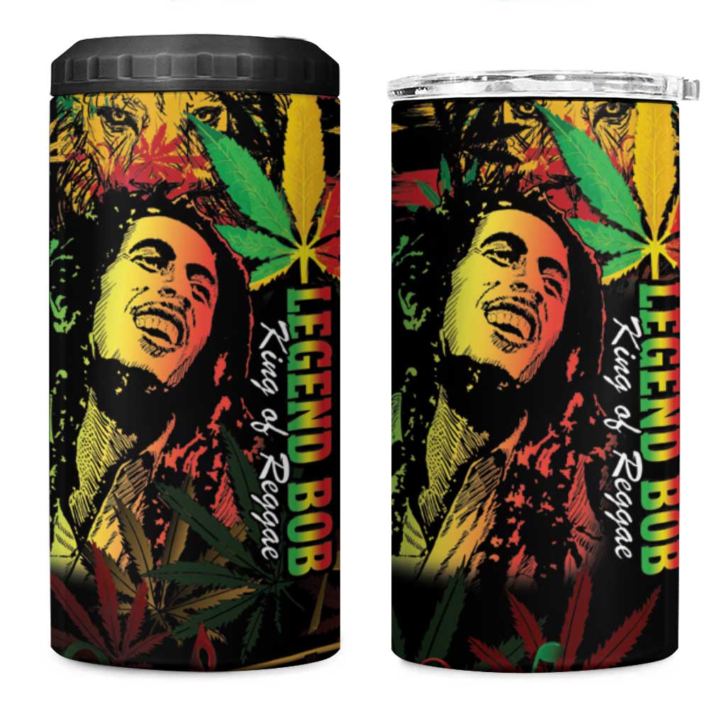 King Of Reggae Legend Bob 4 in 1 Can Cooler Tumbler Rasta Cannabis - African Pride