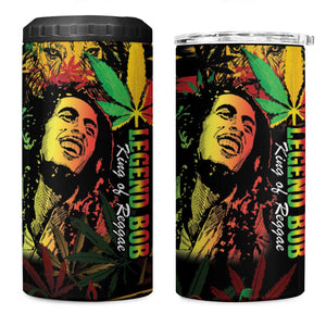 King Of Reggae Legend Bob 4 in 1 Can Cooler Tumbler Rasta Cannabis - African Pride