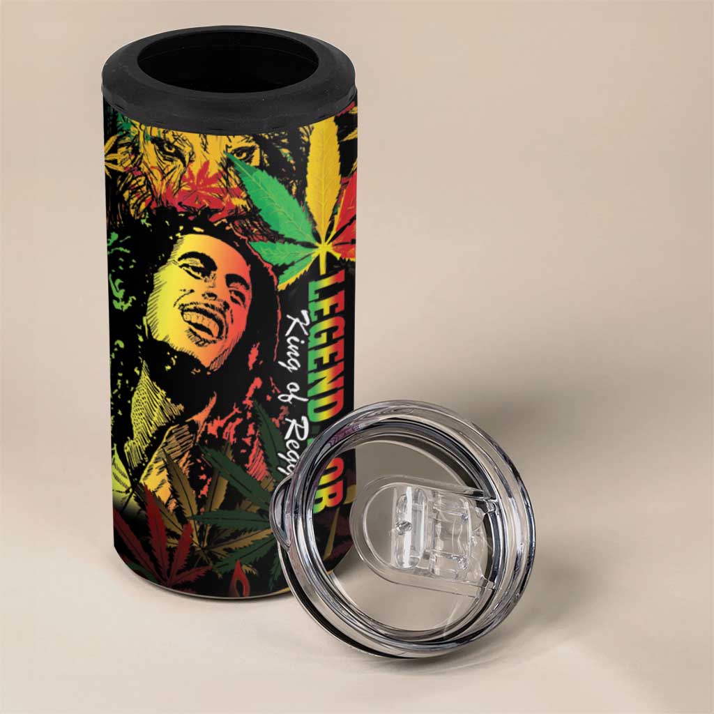 King Of Reggae Legend Bob 4 in 1 Can Cooler Tumbler Rasta Cannabis - African Pride