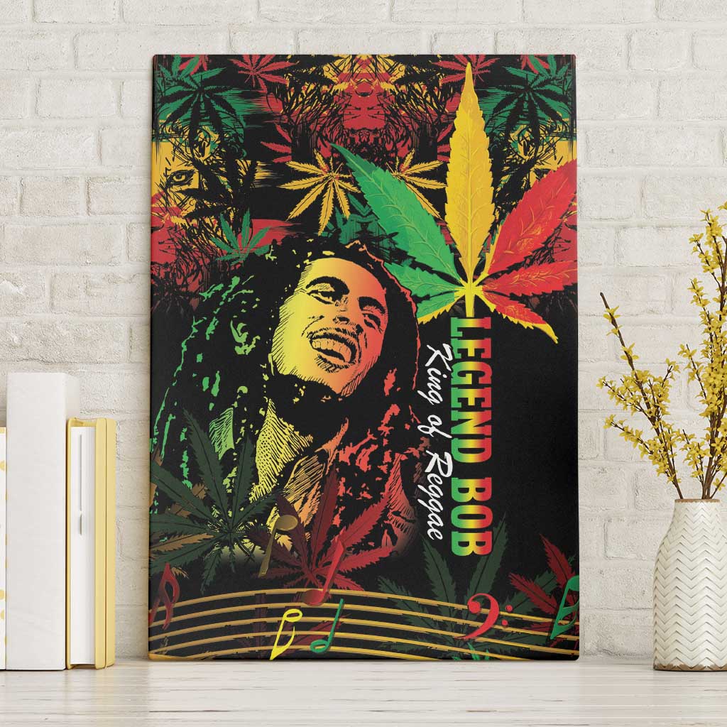 King Of Reggae Legend Bob Canvas Wall Art Rasta Cannabis - African Pride