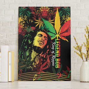 King Of Reggae Legend Bob Canvas Wall Art Rasta Cannabis - African Pride