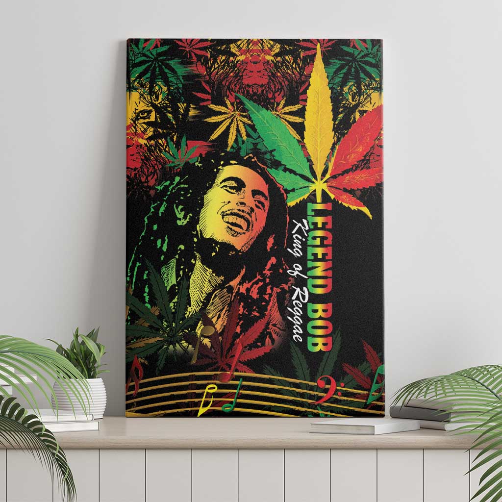King Of Reggae Legend Bob Canvas Wall Art Rasta Cannabis - African Pride