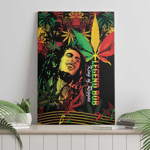King Of Reggae Legend Bob Canvas Wall Art Rasta Cannabis - African Pride