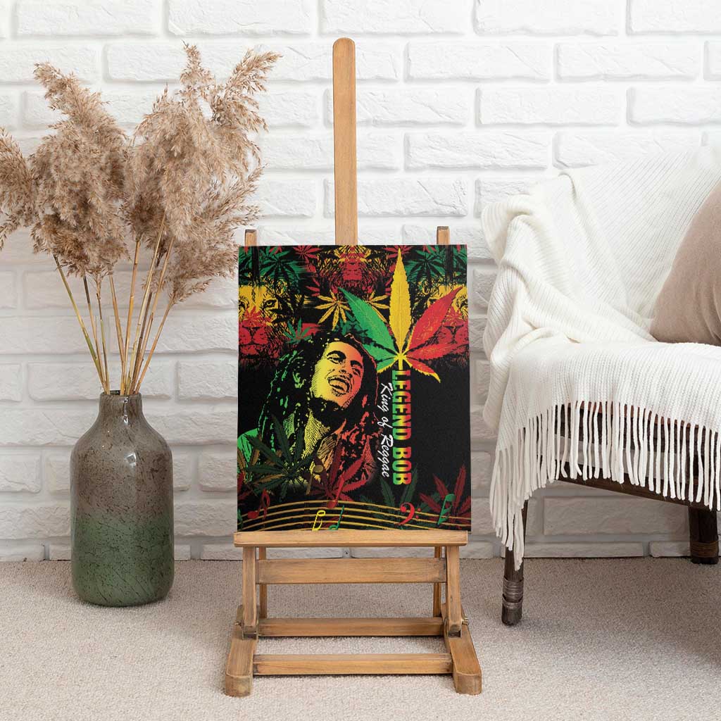 King Of Reggae Legend Bob Canvas Wall Art Rasta Cannabis - African Pride