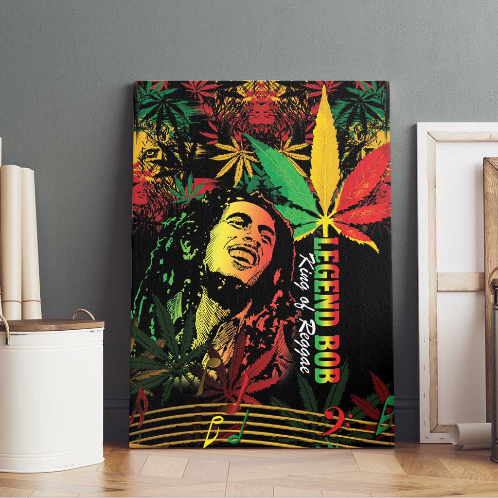 King Of Reggae Legend Bob Canvas Wall Art Rasta Cannabis - African Pride