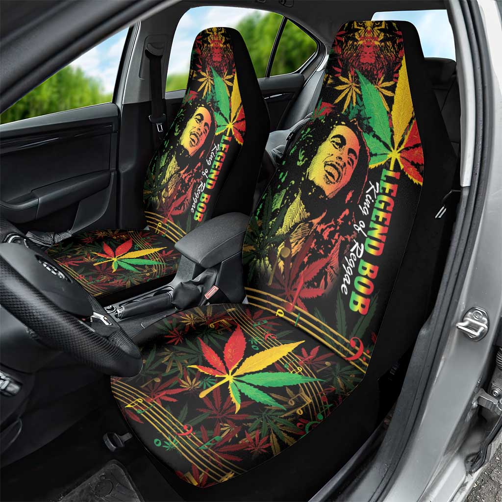 King Of Reggae Legend Bob Car Seat Cover Rasta Cannabis - African Pride