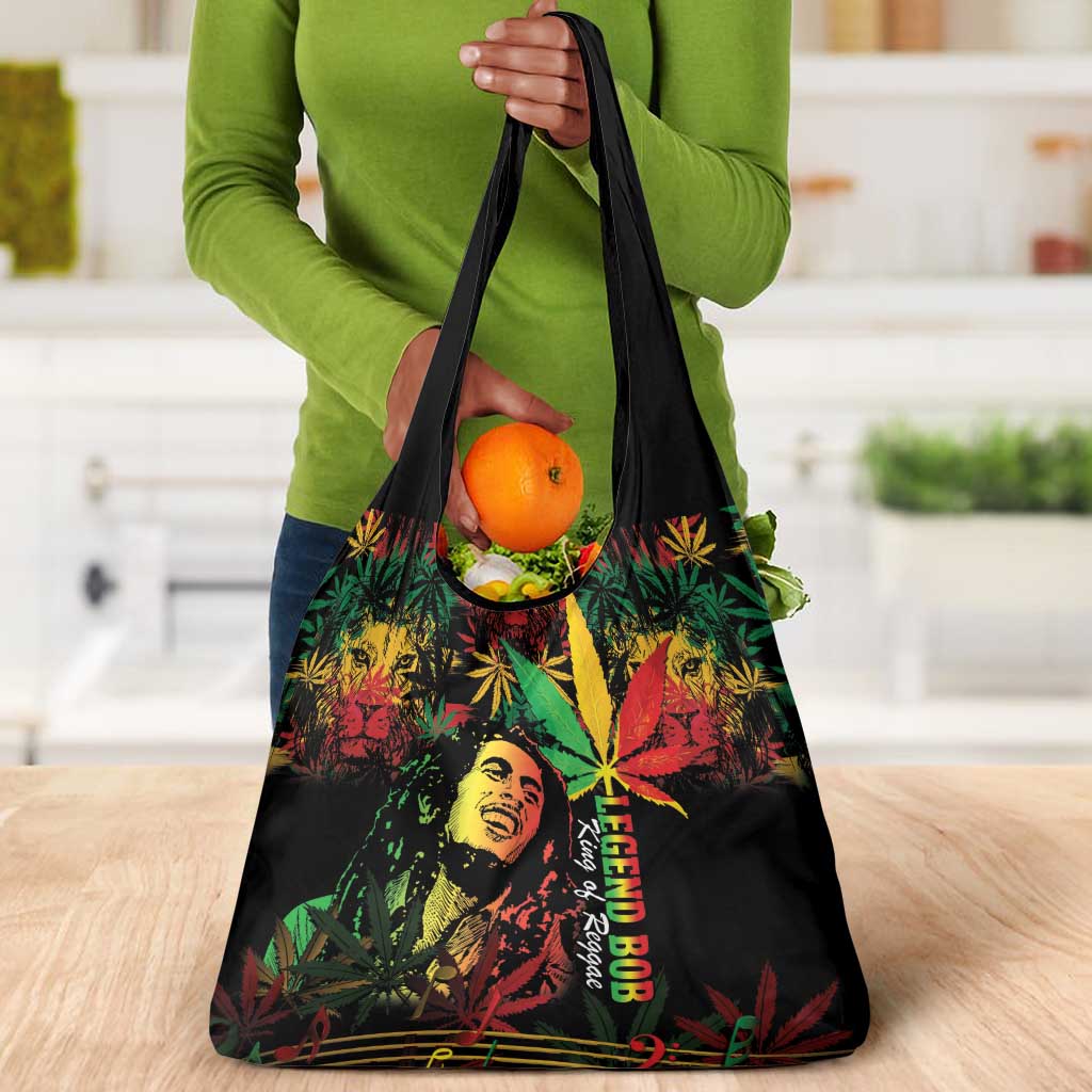 King Of Reggae Legend Bob Grocery Bag Rasta Cannabis - African Pride