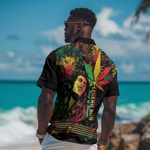 King Of Reggae Legend Bob Hawaiian Shirt Rasta Cannabis - African Pride