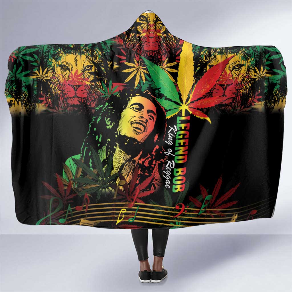 King Of Reggae Legend Bob Hooded Blanket Rasta Cannabis - African Pride