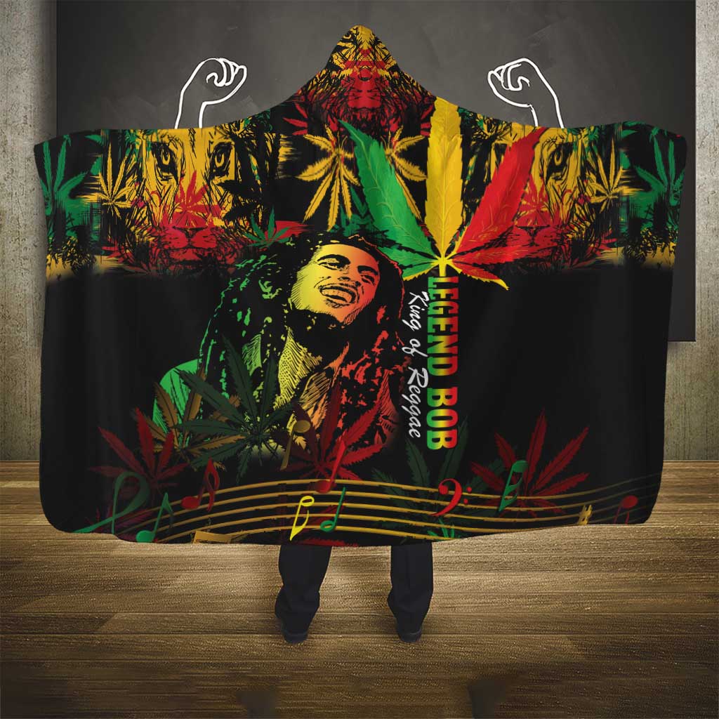 King Of Reggae Legend Bob Hooded Blanket Rasta Cannabis - African Pride