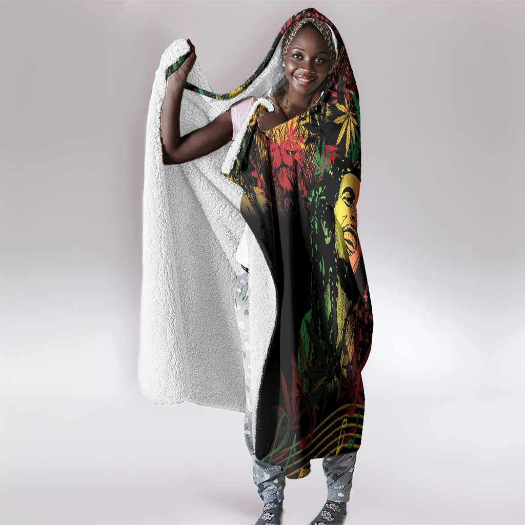 King Of Reggae Legend Bob Hooded Blanket Rasta Cannabis - African Pride