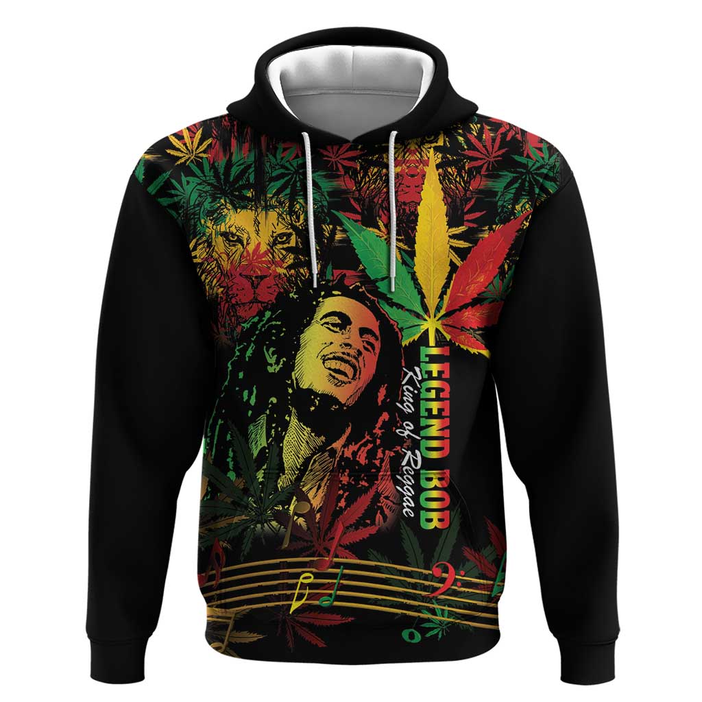 King Of Reggae Legend Bob Hoodie Rasta Cannabis - African Pride