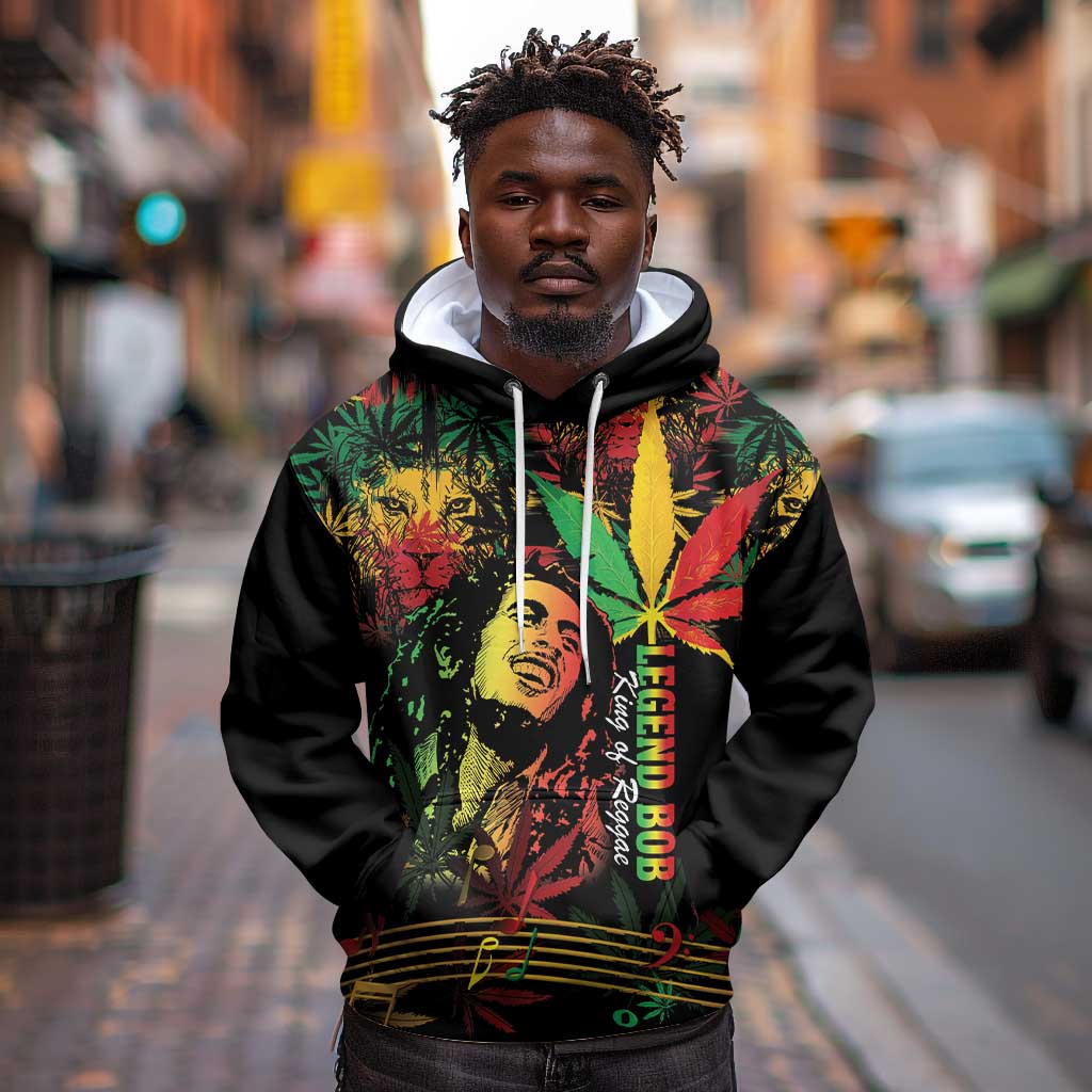 King Of Reggae Legend Bob Hoodie Rasta Cannabis - African Pride