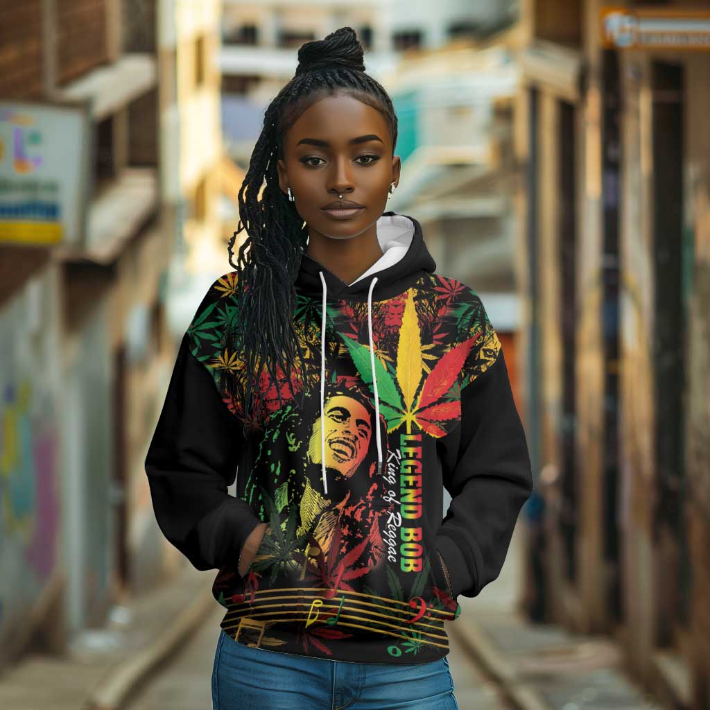 King Of Reggae Legend Bob Hoodie Rasta Cannabis - African Pride