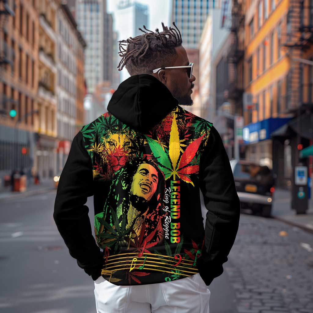 King Of Reggae Legend Bob Hoodie Rasta Cannabis - African Pride