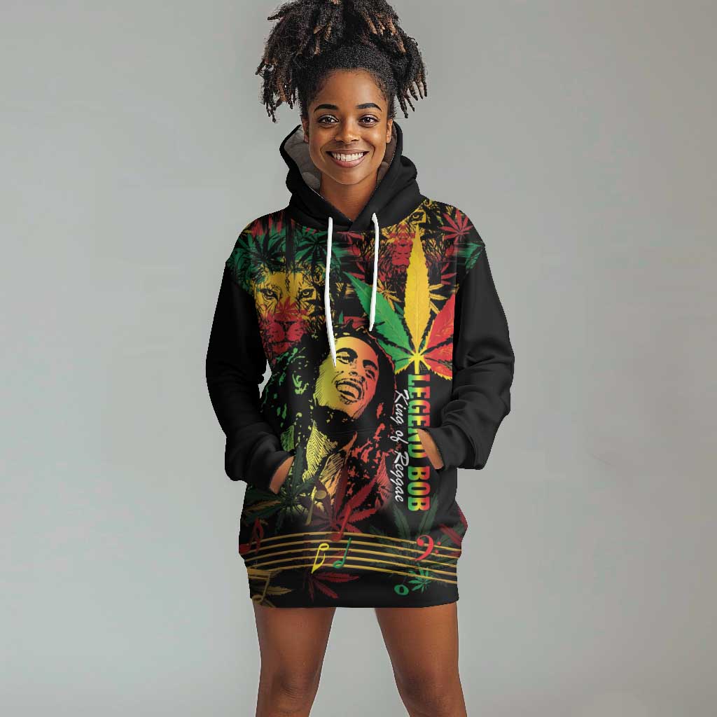 King Of Reggae Legend Bob Hoodie Dress Rasta Cannabis - African Pride