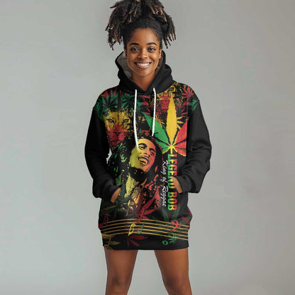 King Of Reggae Legend Bob Hoodie Dress Rasta Cannabis - African Pride