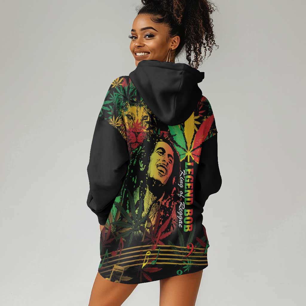 King Of Reggae Legend Bob Hoodie Dress Rasta Cannabis - African Pride