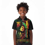King Of Reggae Legend Bob Kid Polo Shirt Rasta Cannabis - African Pride