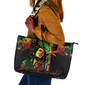 King Of Reggae Legend Bob Leather Tote Bag Rasta Cannabis - African Pride