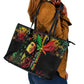 King Of Reggae Legend Bob Leather Tote Bag Rasta Cannabis - African Pride