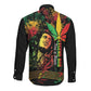 King Of Reggae Legend Bob Long Sleeve Button Shirt Rasta Cannabis - African Pride