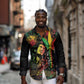 King Of Reggae Legend Bob Long Sleeve Button Shirt Rasta Cannabis - African Pride
