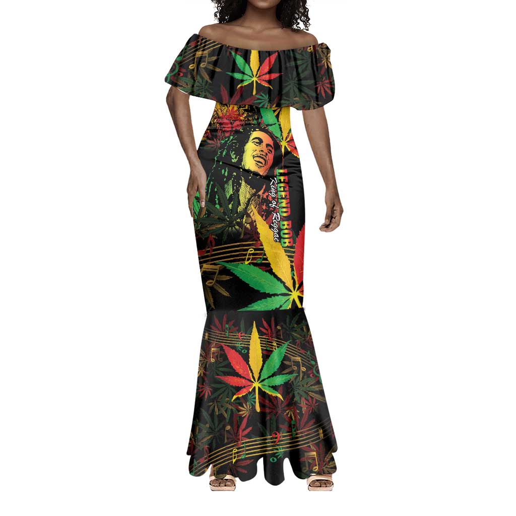 King Of Reggae Legend Bob Mermaid Dress Rasta Cannabis - African Pride