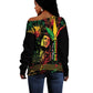 King Of Reggae Legend Bob Off Shoulder Sweater Rasta Cannabis - African Pride