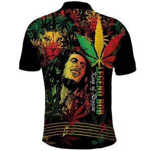 King Of Reggae Legend Bob Polo Shirt Rasta Cannabis - African Pride