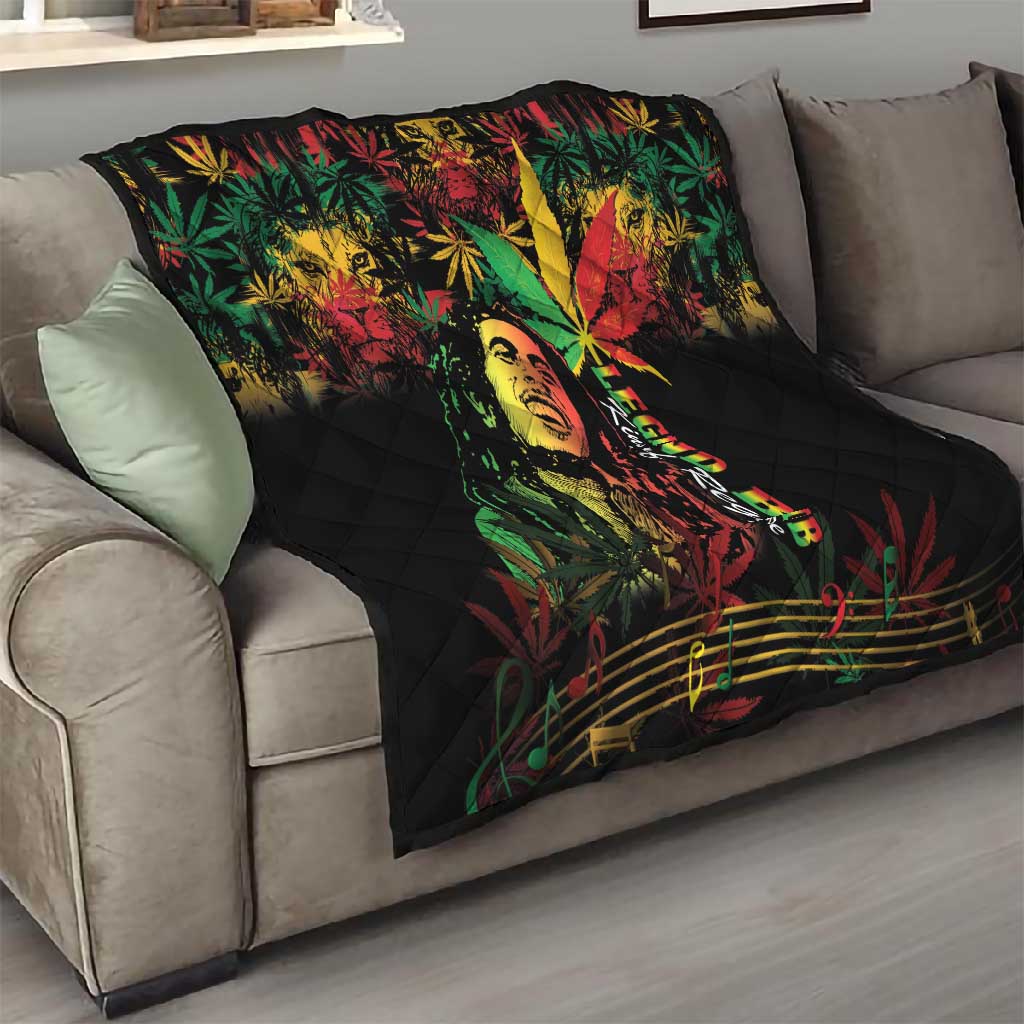 King Of Reggae Legend Bob Quilt Rasta Cannabis - African Pride