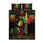 King Of Reggae Legend Bob Quilt Bed Set Rasta Cannabis - African Pride