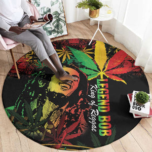King Of Reggae Legend Bob Round Carpet Rasta Cannabis - African Pride