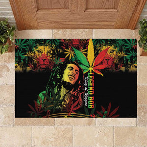 King Of Reggae Legend Bob Rubber Doormat Rasta Cannabis - African Pride