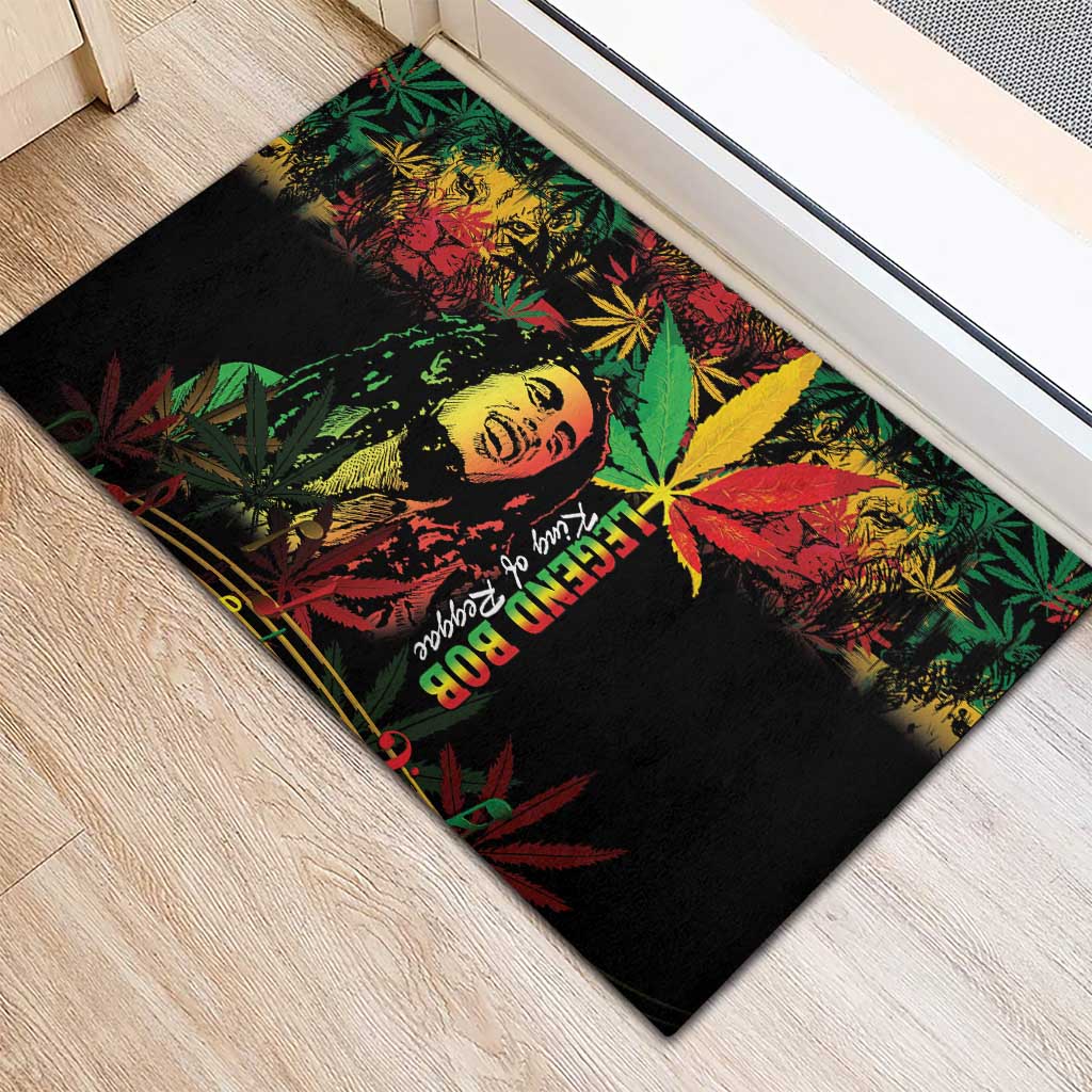 King Of Reggae Legend Bob Rubber Doormat Rasta Cannabis - African Pride