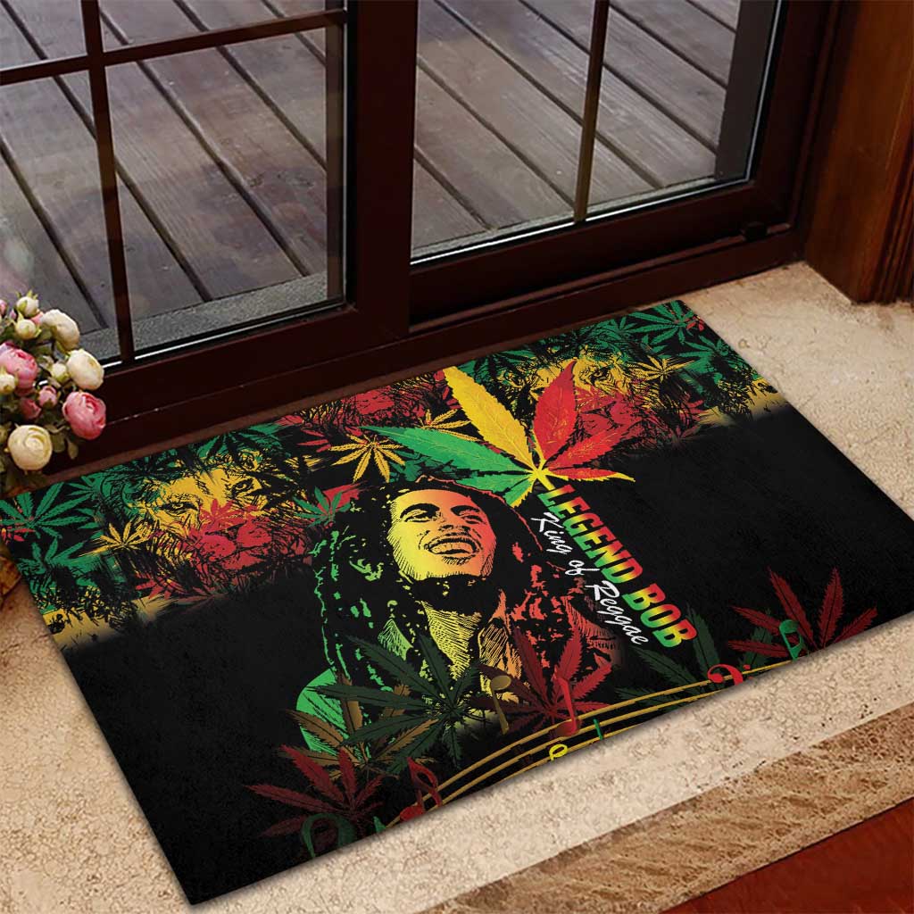 King Of Reggae Legend Bob Rubber Doormat Rasta Cannabis - African Pride