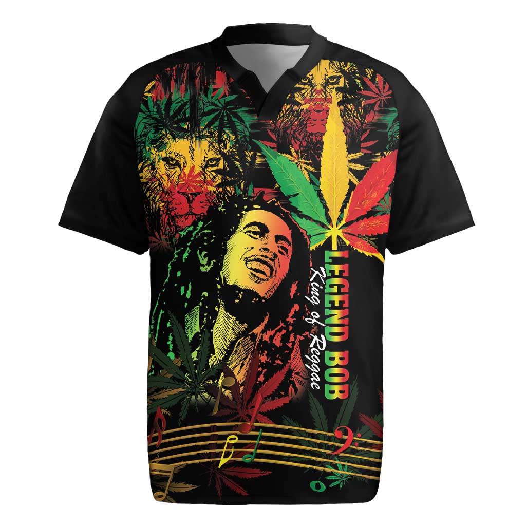 King Of Reggae Legend Bob Rugby Jersey Rasta Cannabis - African Pride