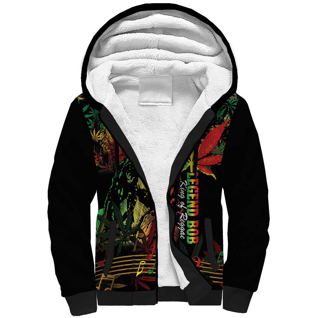 King Of Reggae Legend Bob Sherpa Hoodie Rasta Cannabis - African Pride