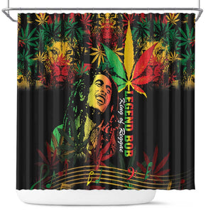 King Of Reggae Legend Bob Shower Curtain Rasta Cannabis - African Pride