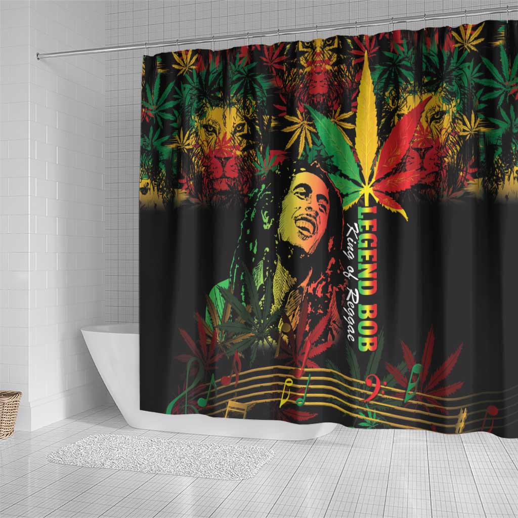 King Of Reggae Legend Bob Shower Curtain Rasta Cannabis - African Pride