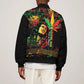 King Of Reggae Legend Bob Sleeve Zip Bomber Jacket Rasta Cannabis - African Pride
