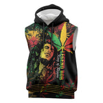 King Of Reggae Legend Bob Sleeveless Hoodie Rasta Cannabis - African Pride