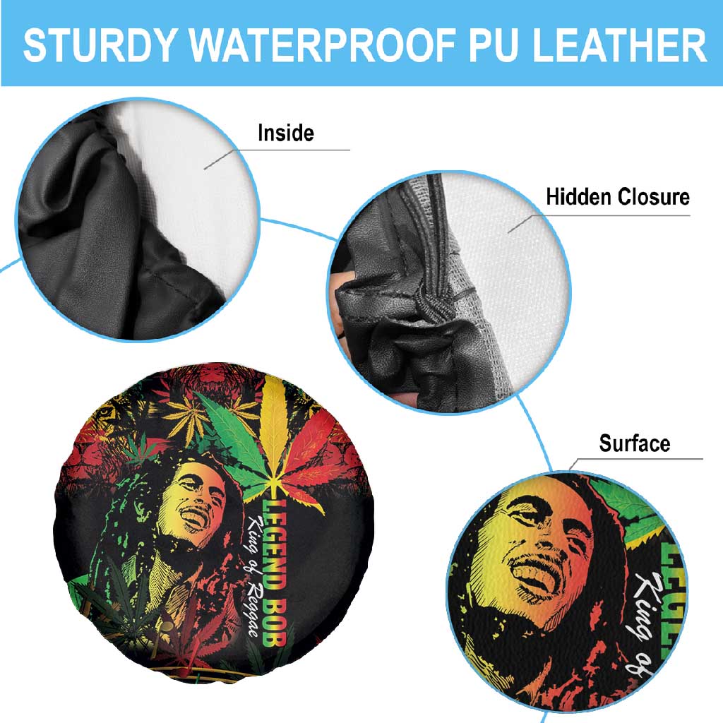 King Of Reggae Legend Bob Spare Tire Cover Rasta Cannabis - African Pride