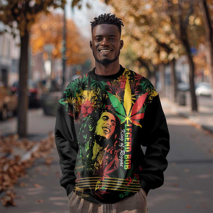 King Of Reggae Legend Bob Sweatshirt Rasta Cannabis - African Pride