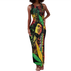 King Of Reggae Legend Bob Tank Maxi Dress Rasta Cannabis - African Pride