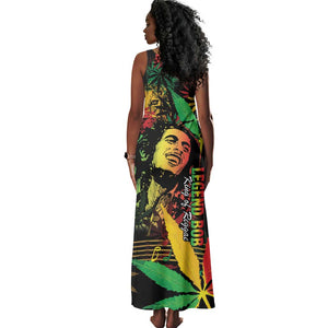 King Of Reggae Legend Bob Tank Maxi Dress Rasta Cannabis - African Pride