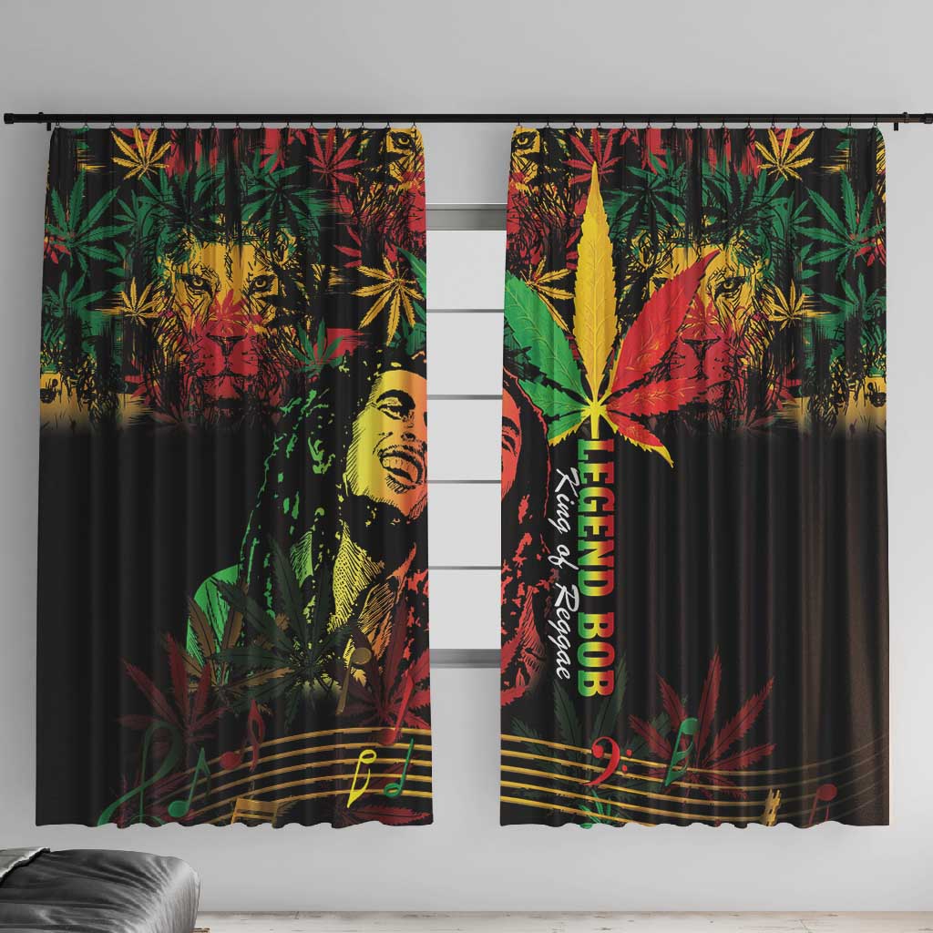 King Of Reggae Legend Bob Window Curtain Rasta Cannabis - African Pride